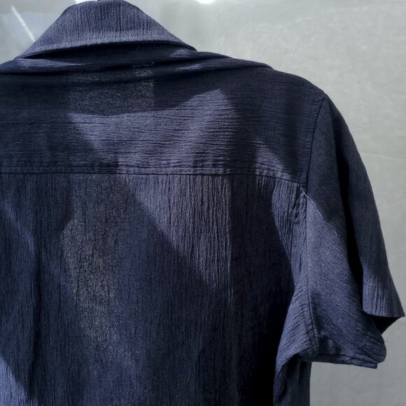 Blue Crinkle Loose Top - Picture 10 of 10